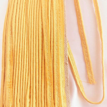 2mm Flanged Insertion Piping on 9mm Band, Light Brown Art Silk Trim, Cord piping Trim